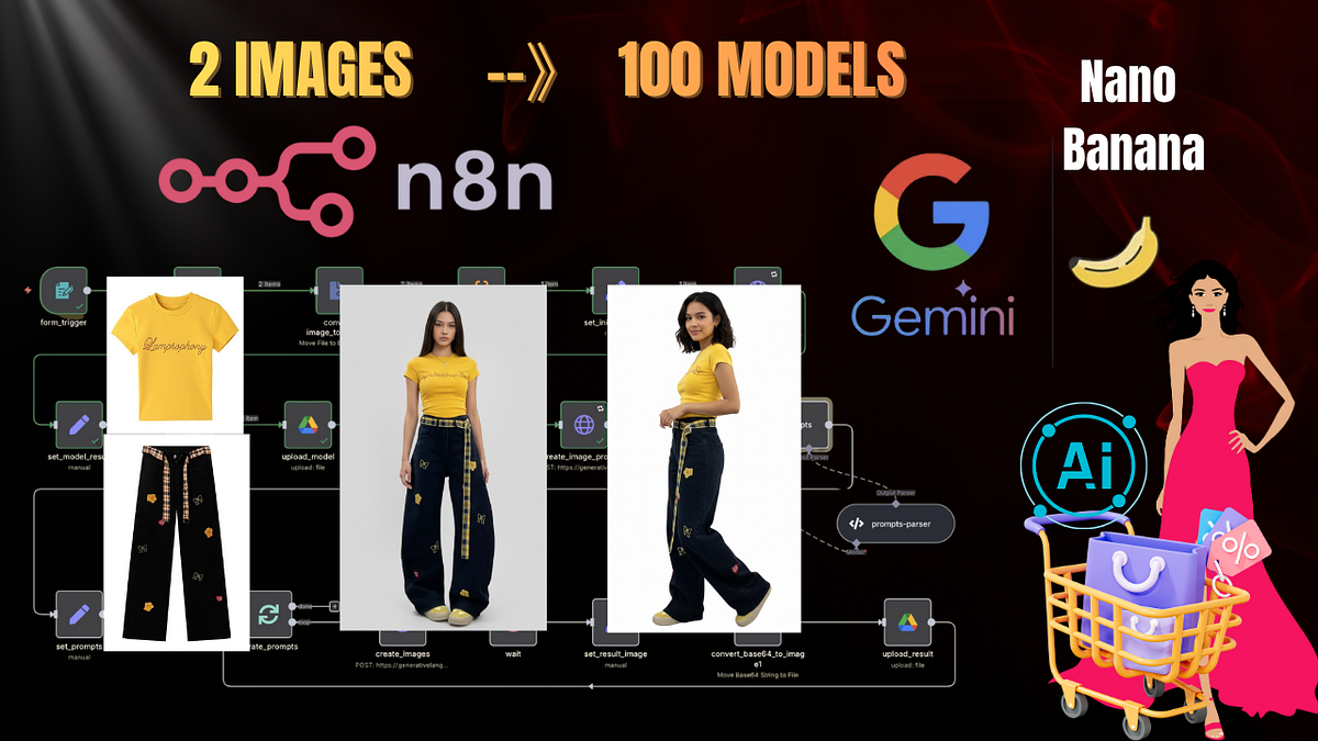 Biến 2 ảnh sản phẩm thành một buổi chụp ảnh AI hoàn chỉnh (n8n + Nano Banana)